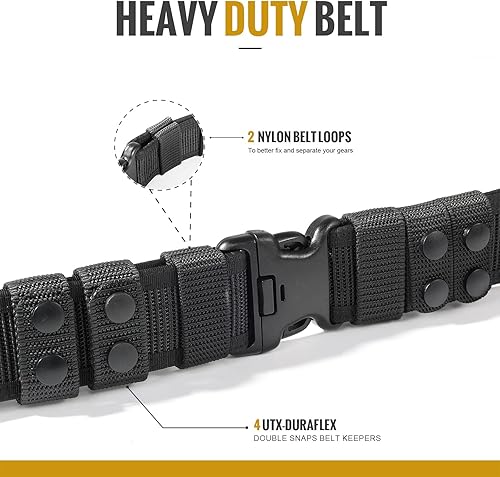 Miniatura 9 de VISMIX Cinturón de servicio, 2 "de seguridad policial de nylon de los cinturones del deber de la aplicación de la ley con 4 protectores de la correa