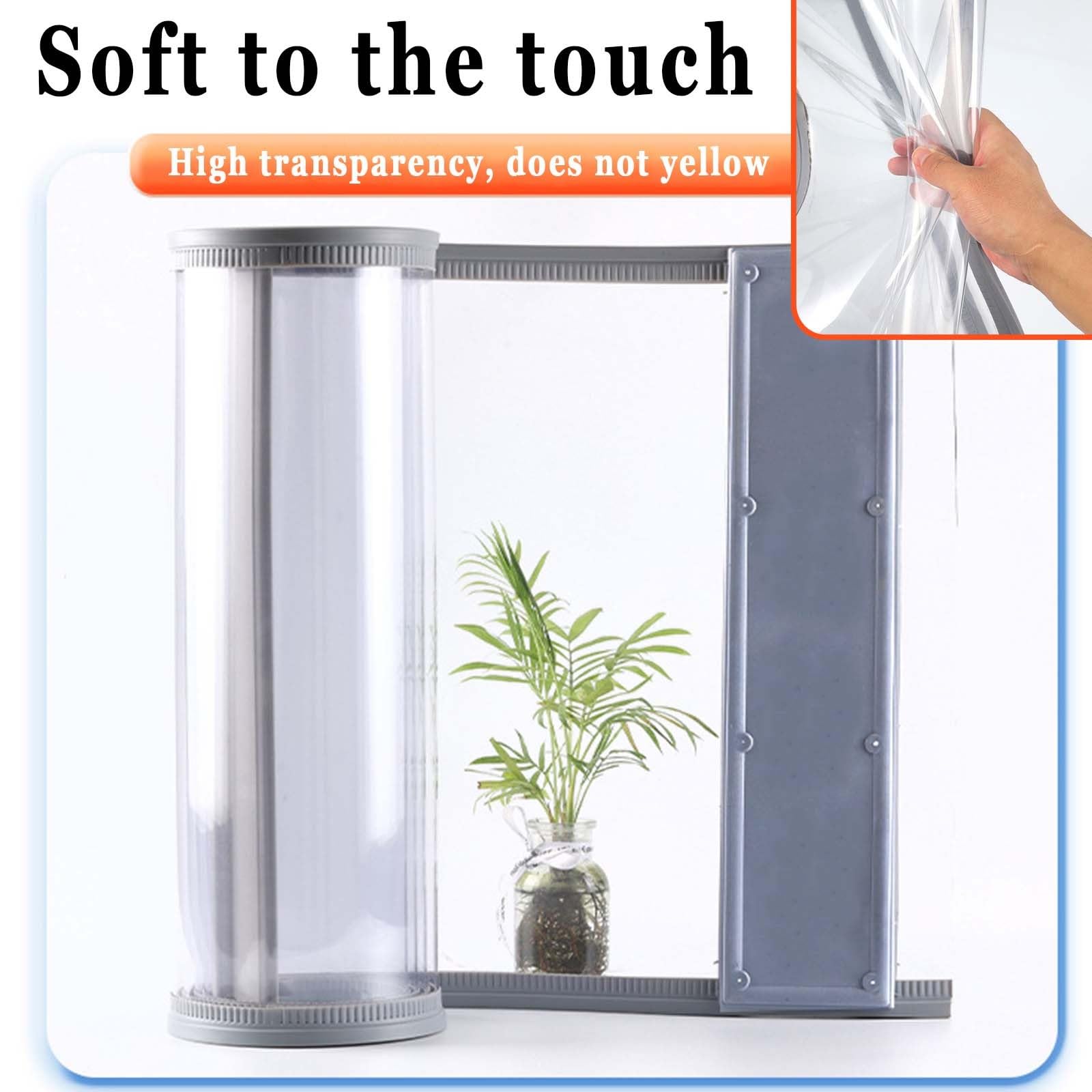 Rideau À Lanière PVC Transparent Rideau De Porte Laniere Plastique Rideaux À Lamelles Verticales Rideau Exterieur Porte Anti Chaleur Impermeable(0.3cm,W45cmxH280cm)