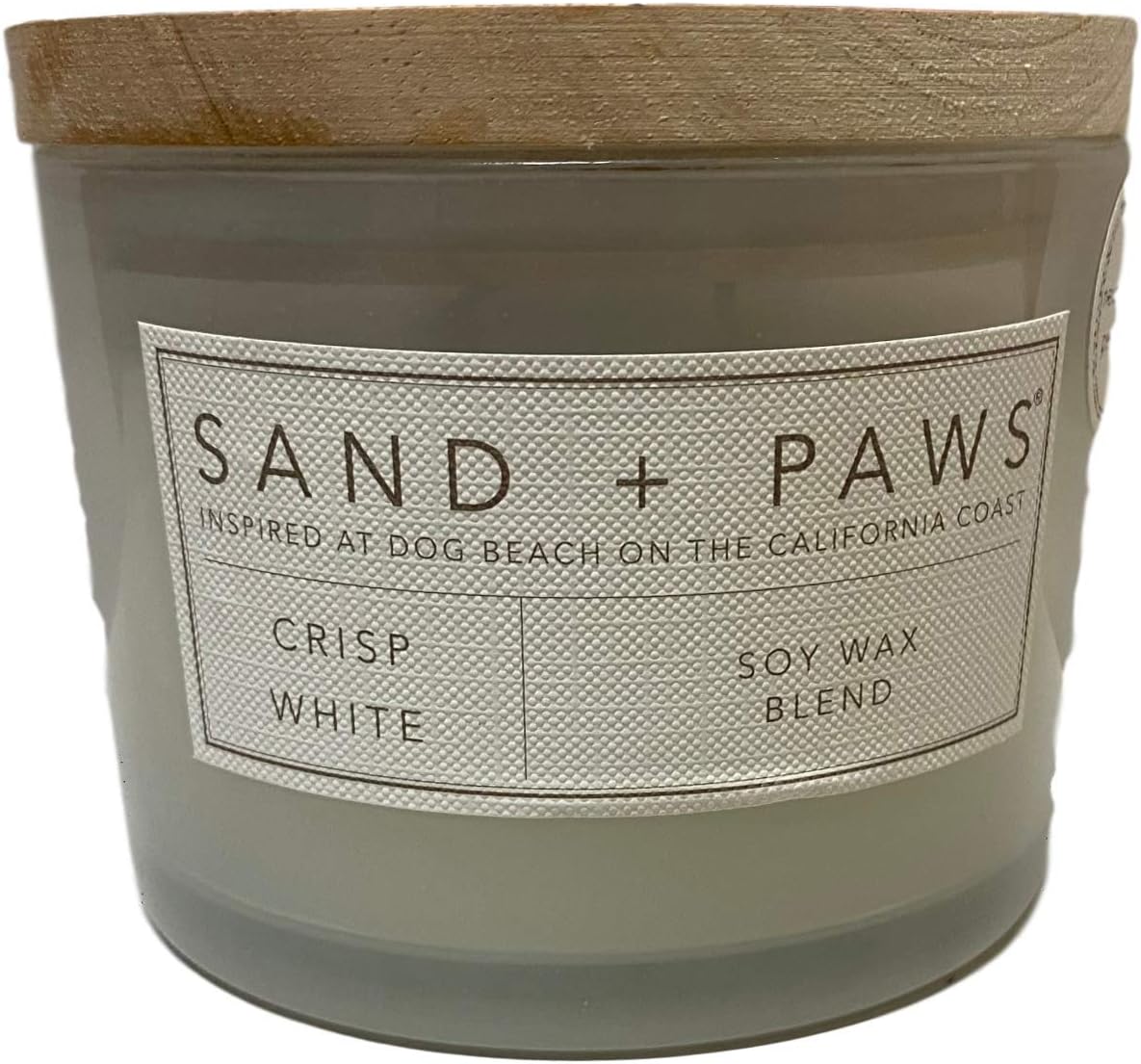 Sand + Paws Crisp White Scented Candle, Neutralizes Pet Odors, 2 Wick, 12 Oz