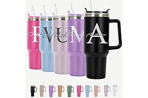 Initial Split Monogram Personalized Tumbler 40 oz Laser Engraved