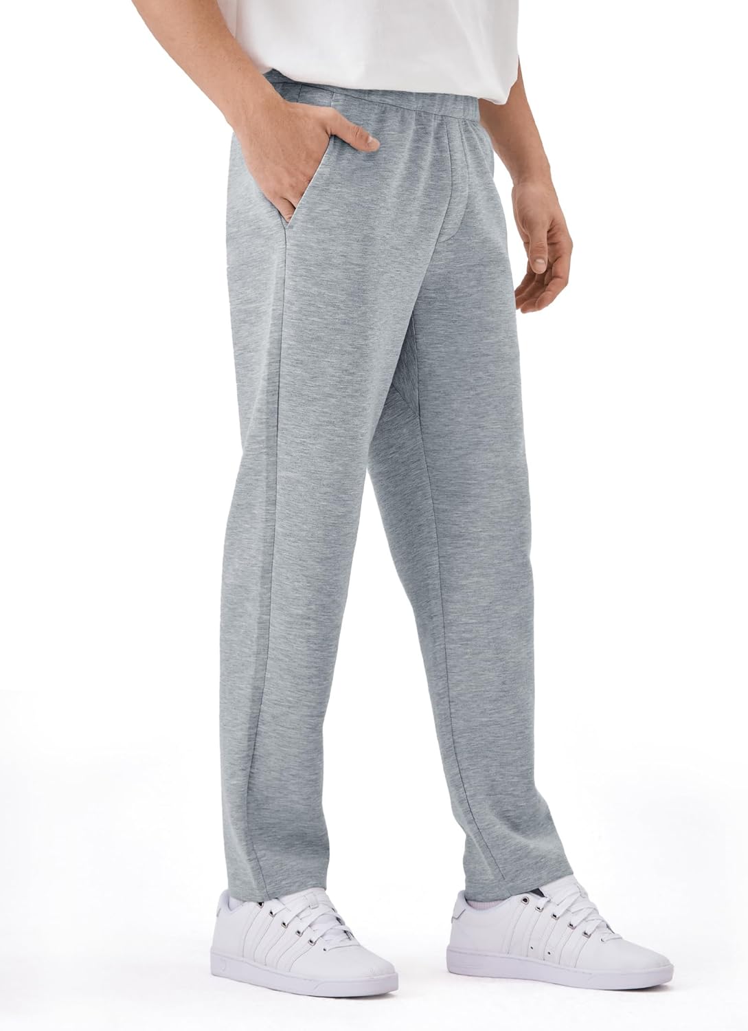 K-Swiss Men's Sweatpants with Pockets - Casual Pants with Drawstring Open Bottom Lightweight & Breathable Lounge Pants - Image 2