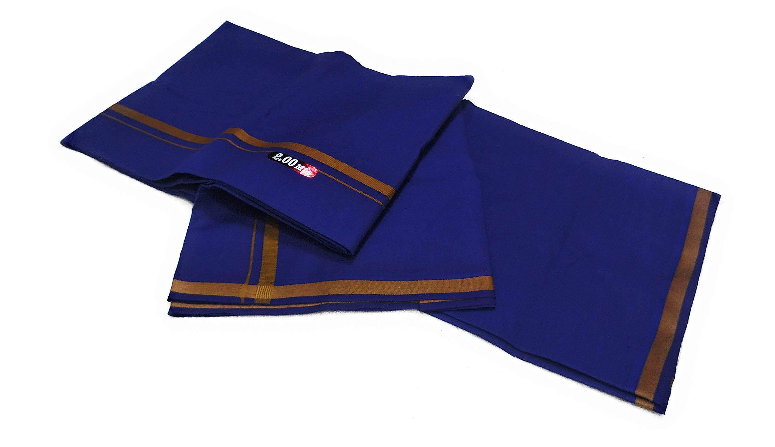 dhoti men's wear 100% cotton single dhoti in Navi Blue colour 2.00 mts-image-25