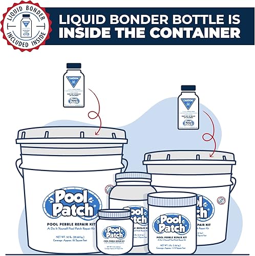 Miniatura 6 de Pool Patch Kit de reparación de guijarros para piscina, 3 libras, color azul caribeño regular