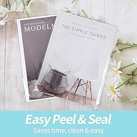 LEOSINDA 100 Pcs Clear Cellophane Bags 9.5 x 12 Self Seal Cello Cellophane Bags Adhensive Plastic Bag for Fits A4,Packaging Clothing, Decorative Wrappers, Party Favors, Artwork and More