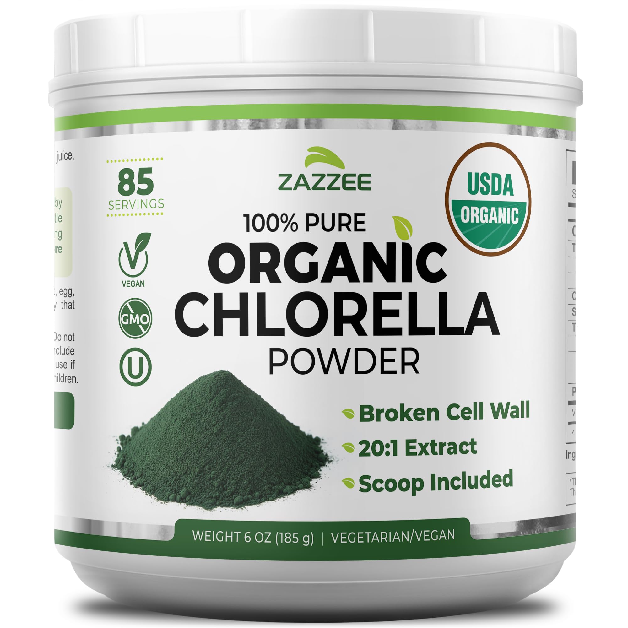 Amazon.com: Zazzee USDA Organic Chlorella Powder, Broken Cell Wall