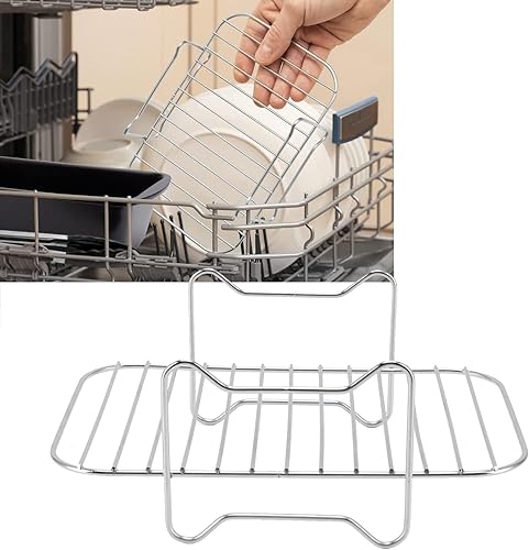 Miniatura 8 de Pilipane Estante multicapa de acero inoxidable, estante para freidora de aire Ninja Dual Air Freider, compatible con Ninja Foodi DZ201/401 Instant