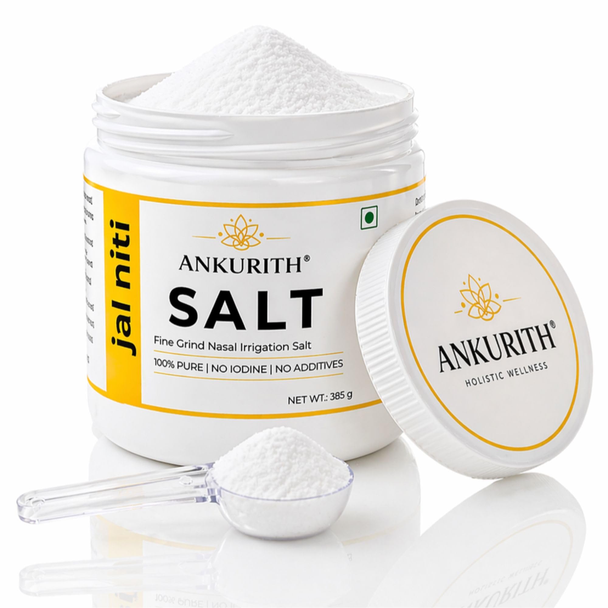 jal neti salt for nasal irrigation | neti pot salt | 385 gm | fine grind non iodized salt for sinus rinse | 100% pure natural nasal cleansing salt | no additives |