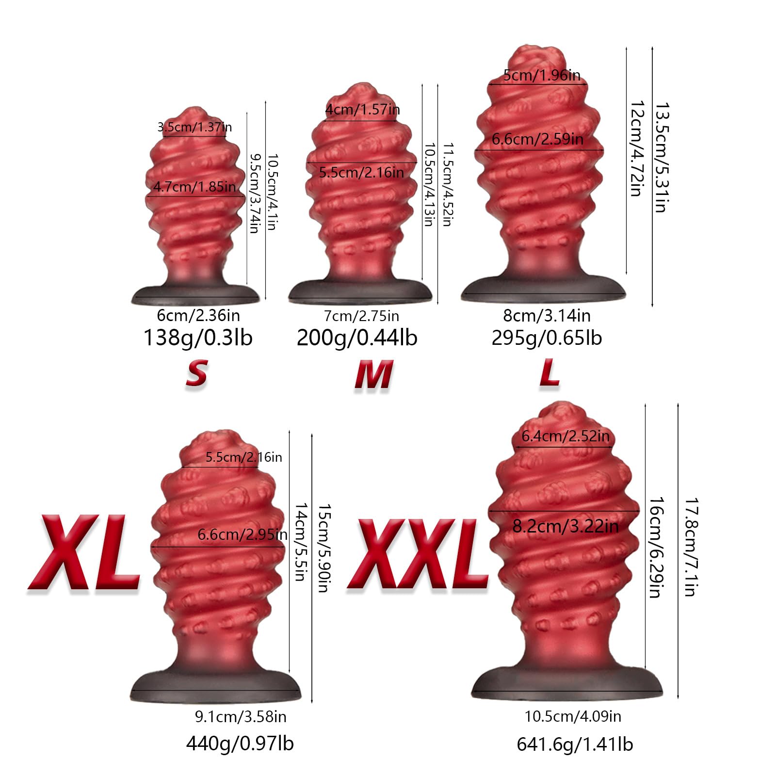 AMAZBEE Monster Dildo Spine anali in silicone per l'allenamento anale Spine vaginali per le donne Gigante Butt Plugs con potente ventosa Massaggio Prostata (XXL)