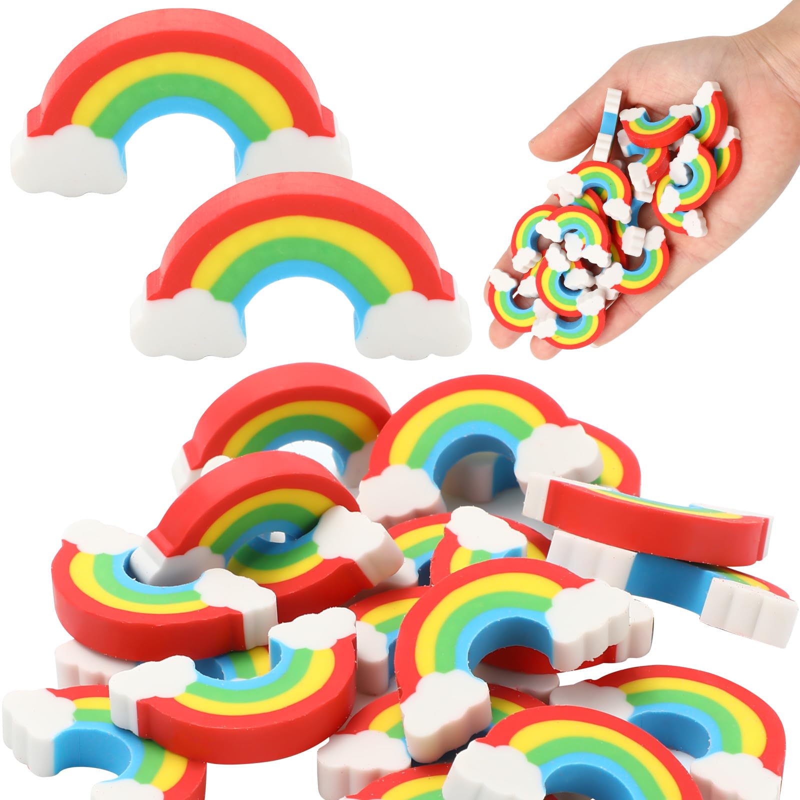 Rainbow Erasers Bulk Cute Mini 3D Erasers St. Patrick's Day Erasers Classroom Erasers for Kids Novelty Pencil Eraser for Party Favors Kids Students