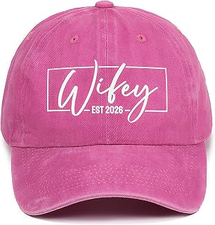 Hubby and Wifey EST 2026 Hat Set for Men Women Bride Groom Hats for Couples Shower Wedding Gifts for Him & Her