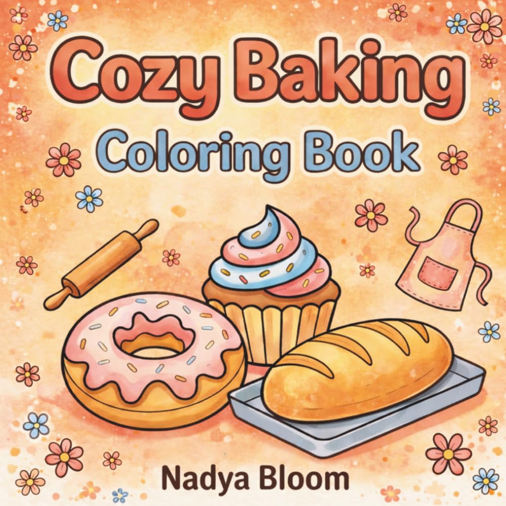 Cozy Baking Coloring Book: Bold and Easy Coloring Pages for Relaxation