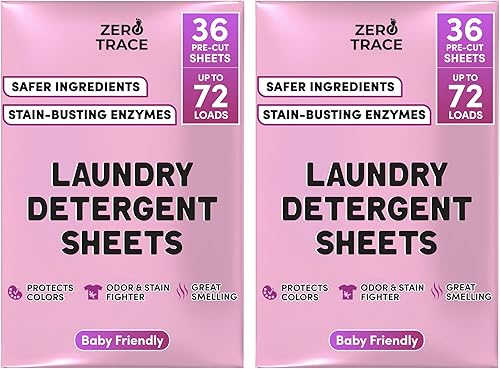Miniatura 10 de Zero Trace Sábanas de detergente totalmente naturales potentes tiras ecológicas de viaje con aroma fresco 72 cargas 36 hojas