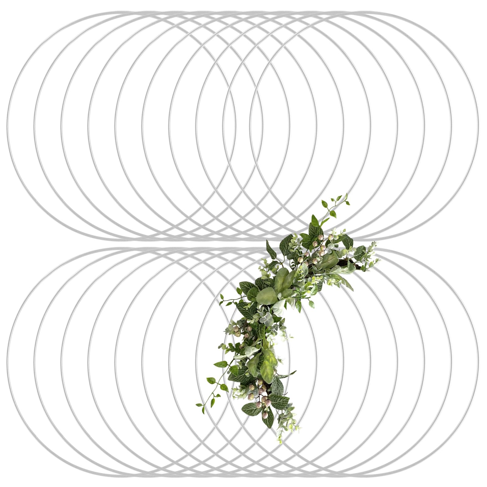 WOPPLXY Pack of 20 Wooden Rings for Crafts, 25 cm