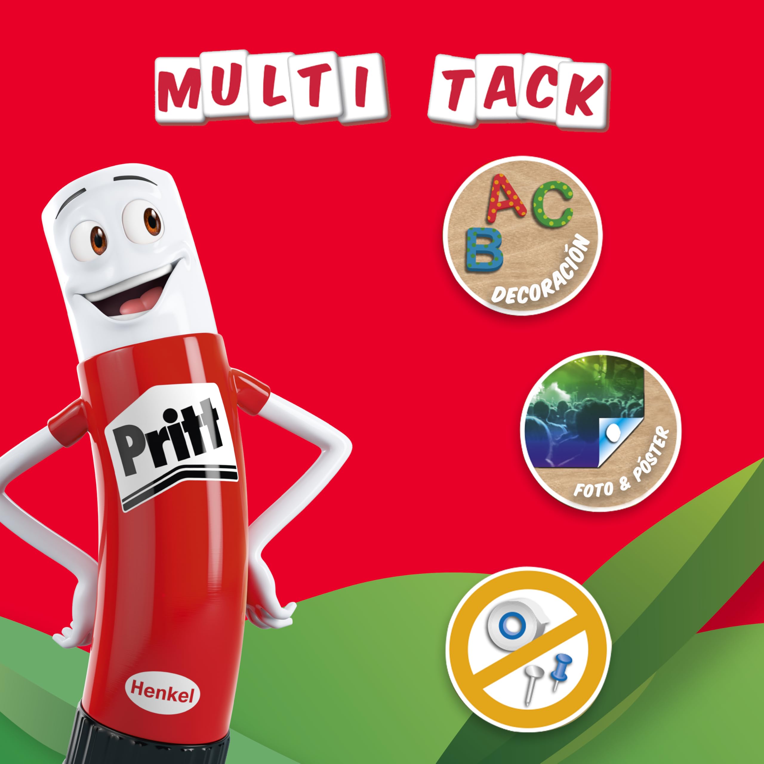 Pritt Multi Tack (1 pack de 65 pcs), cuadrados de masilla adhesiva blanca multiusos, adhesivo reposicionable y reutilizable para manualidades y proyectos de DIY