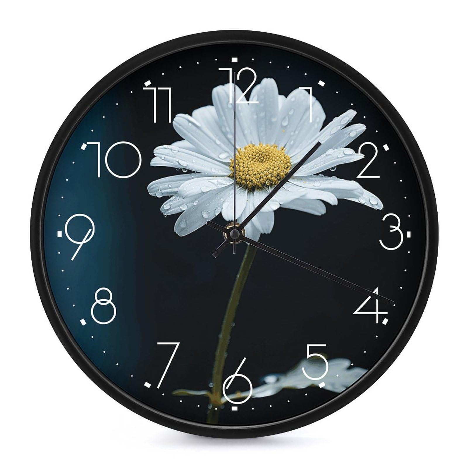 Horloge murale moderne marguerite en 25 cm pour bureau et salon chic