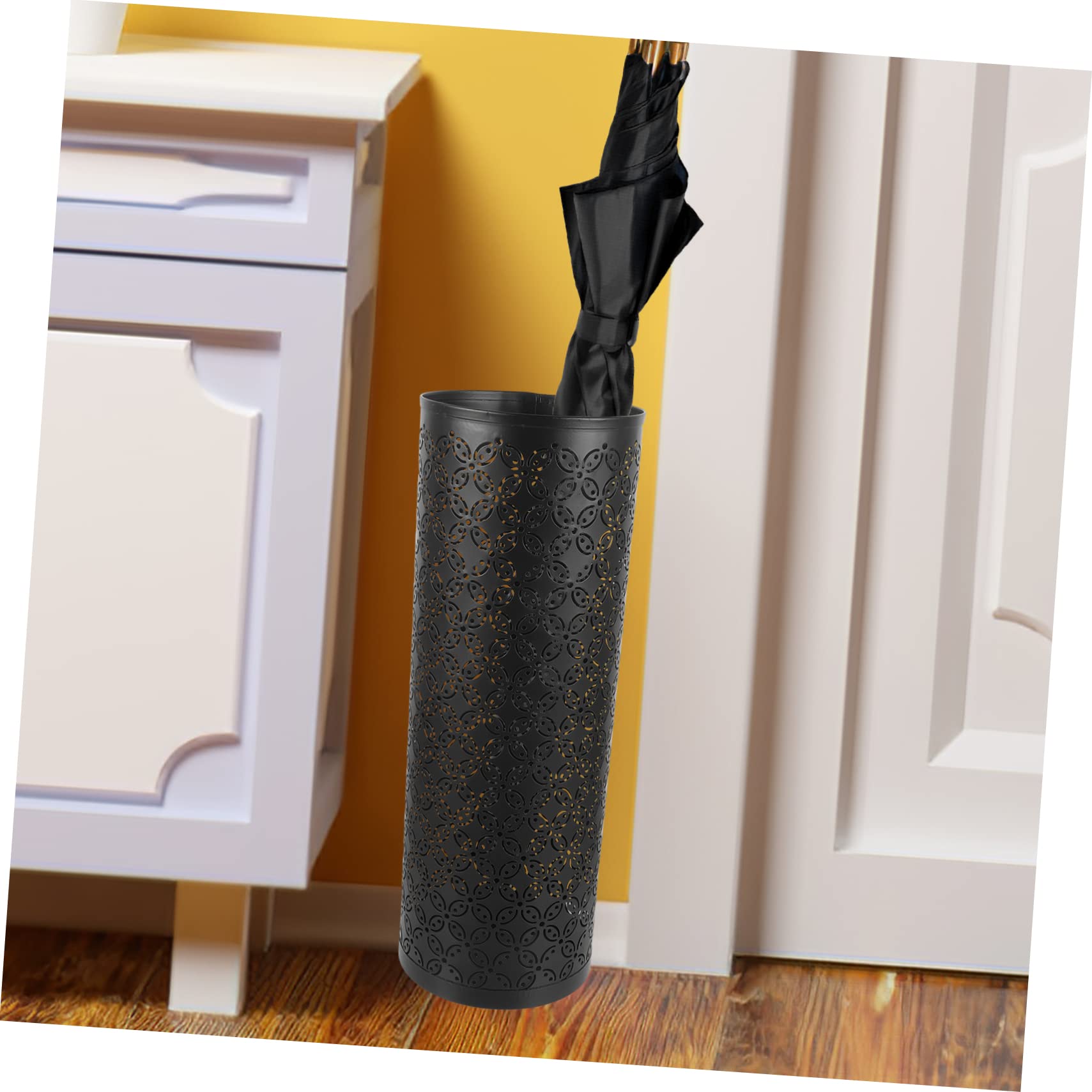 PRETYZOOM Wear Resistant Iron Umbrella Bucket Multi Functional Entryway Umbrella Holder Sturdy Stand for Umbrellas Canes and Crutches for Home Apartment and Office