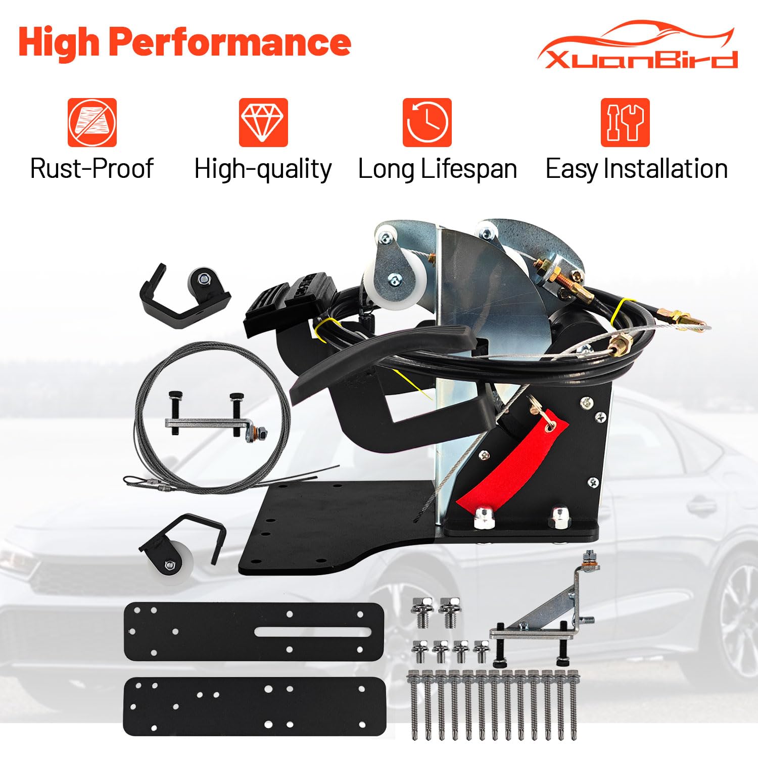 Kit di conversione RHD per pedale doppio freno per corriere postale scuola guida | ACAR-B7D - Kit di conversione per guida a destra, lato passeggero, universale, pedale di controllo del gas e del freno