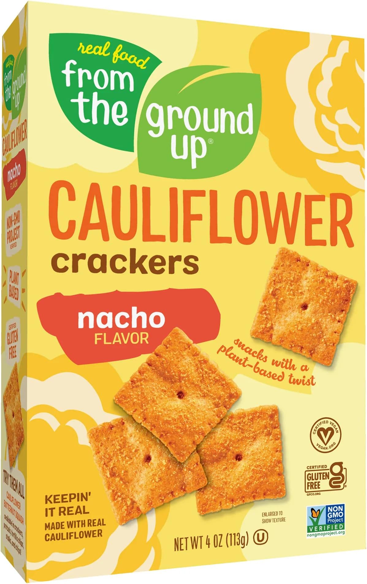 Real Food From The Ground Up Cauliflower Nacho Crackers (Pack of 6)