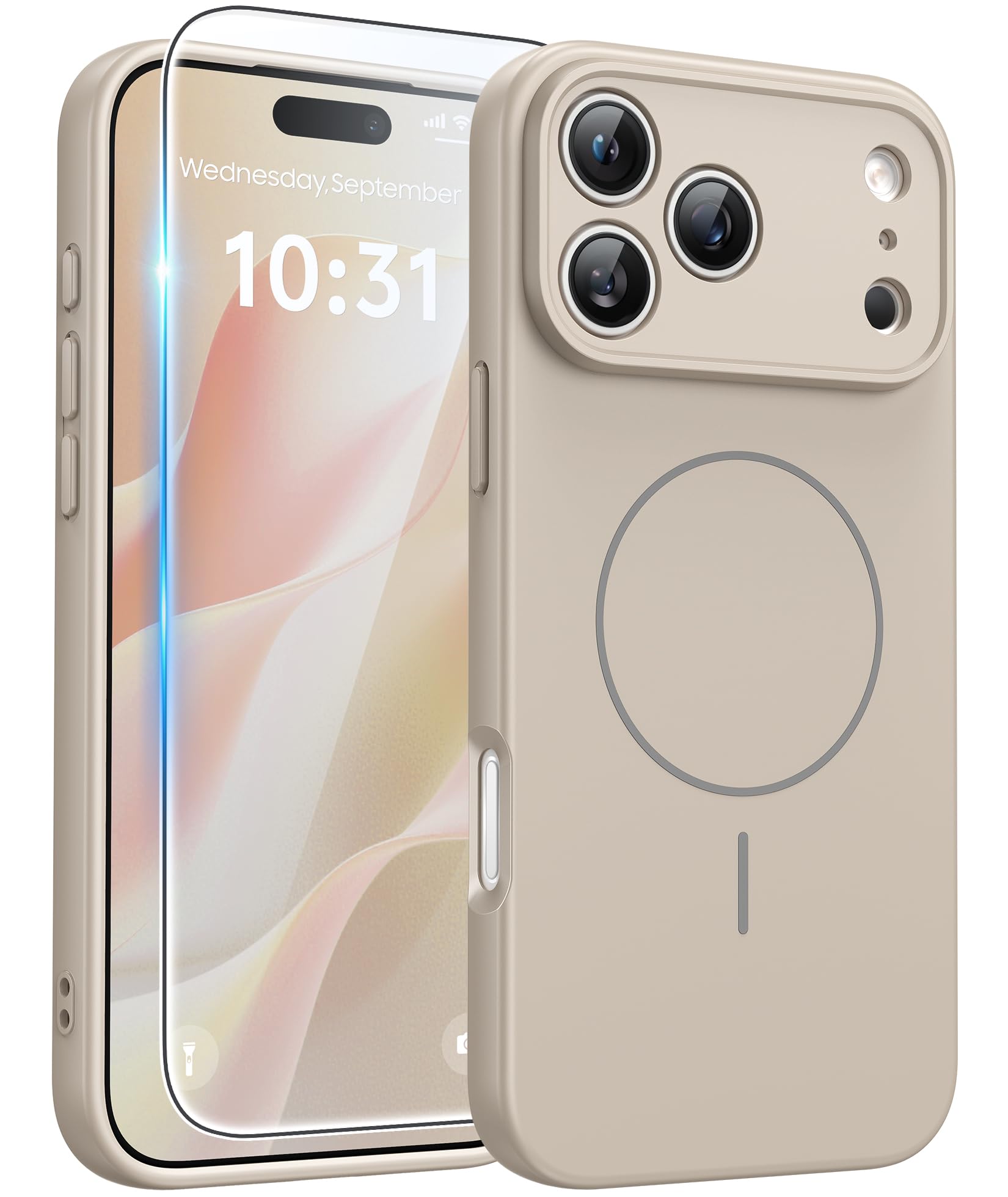 FNTCASE for iPhone 17 Pro Case: [Compatible with Magsafe] Translucent Matte Cases with [Full Camera Protection] [Screen Protector] Military Grade Shockproof Protective Phone Cover - Light Pink — view 27