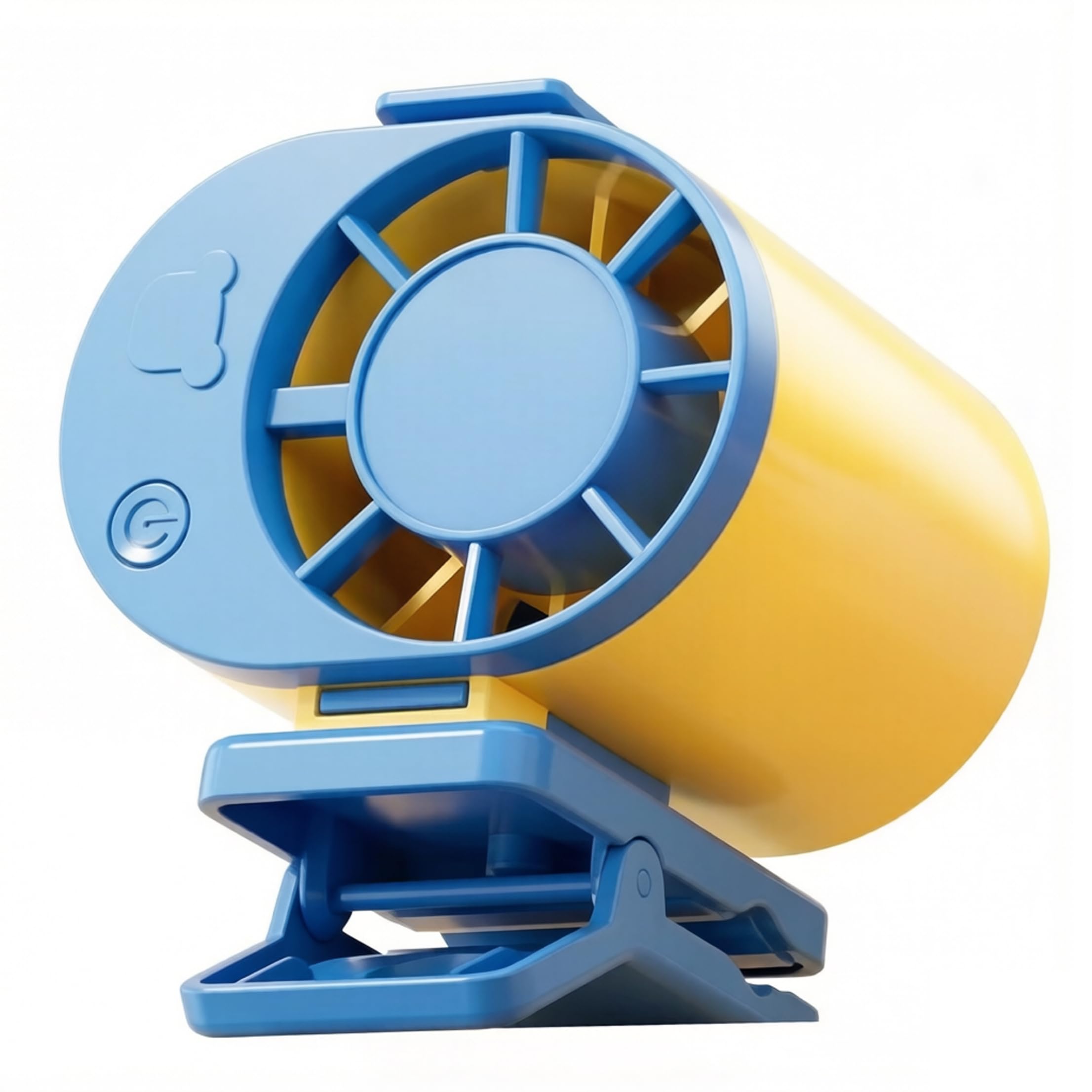 Monwssoe Clip Fans, Umbrella Fan, 4-in-1 Portable Quiet Clip On Fan With 360° Adjustable Angle, Usb Rechargeable 1000mah Battery Car Fans That Blow Cold Air, Blue-yellow