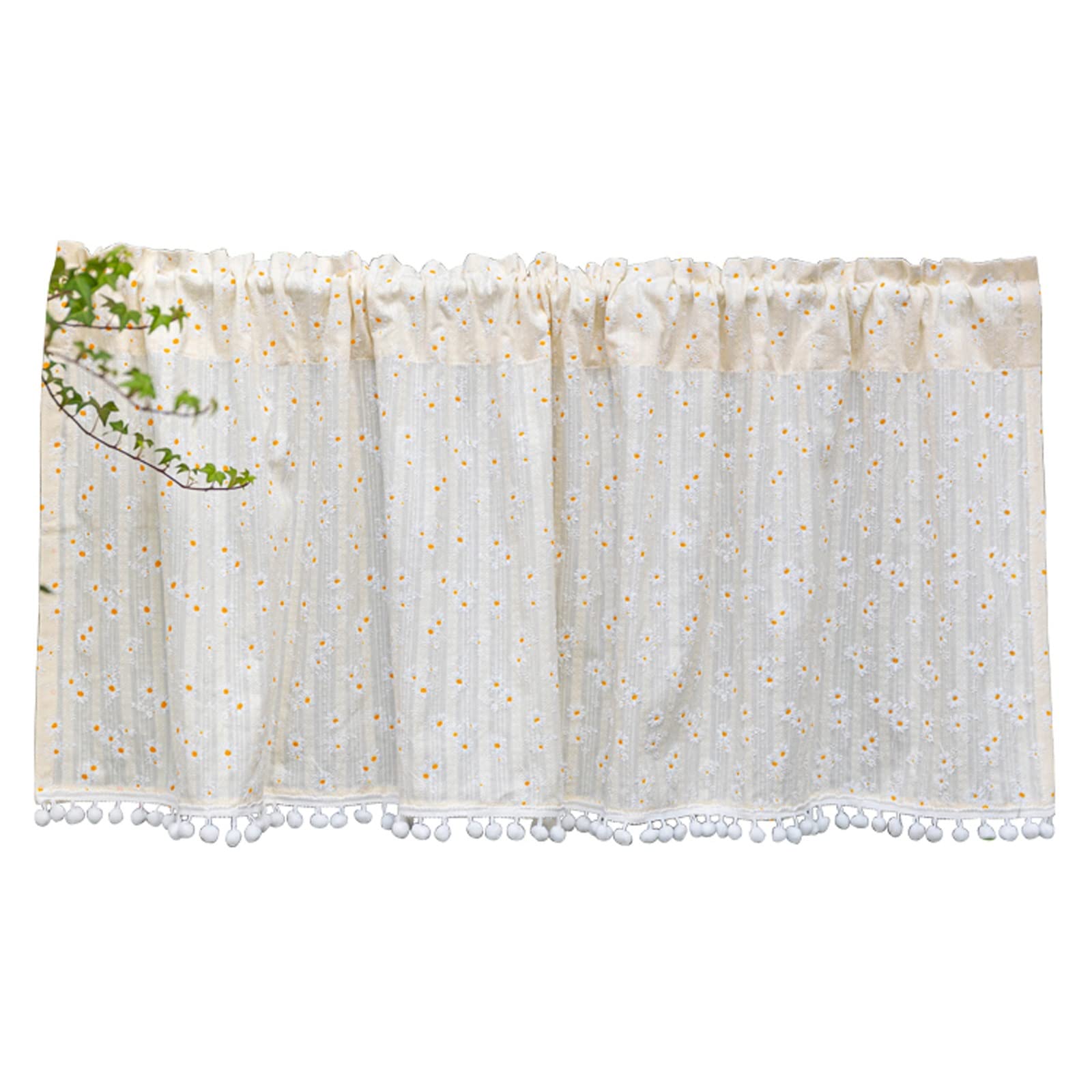 Rideaux de cuisine de style champêtre pour préserver l'intimité du salon