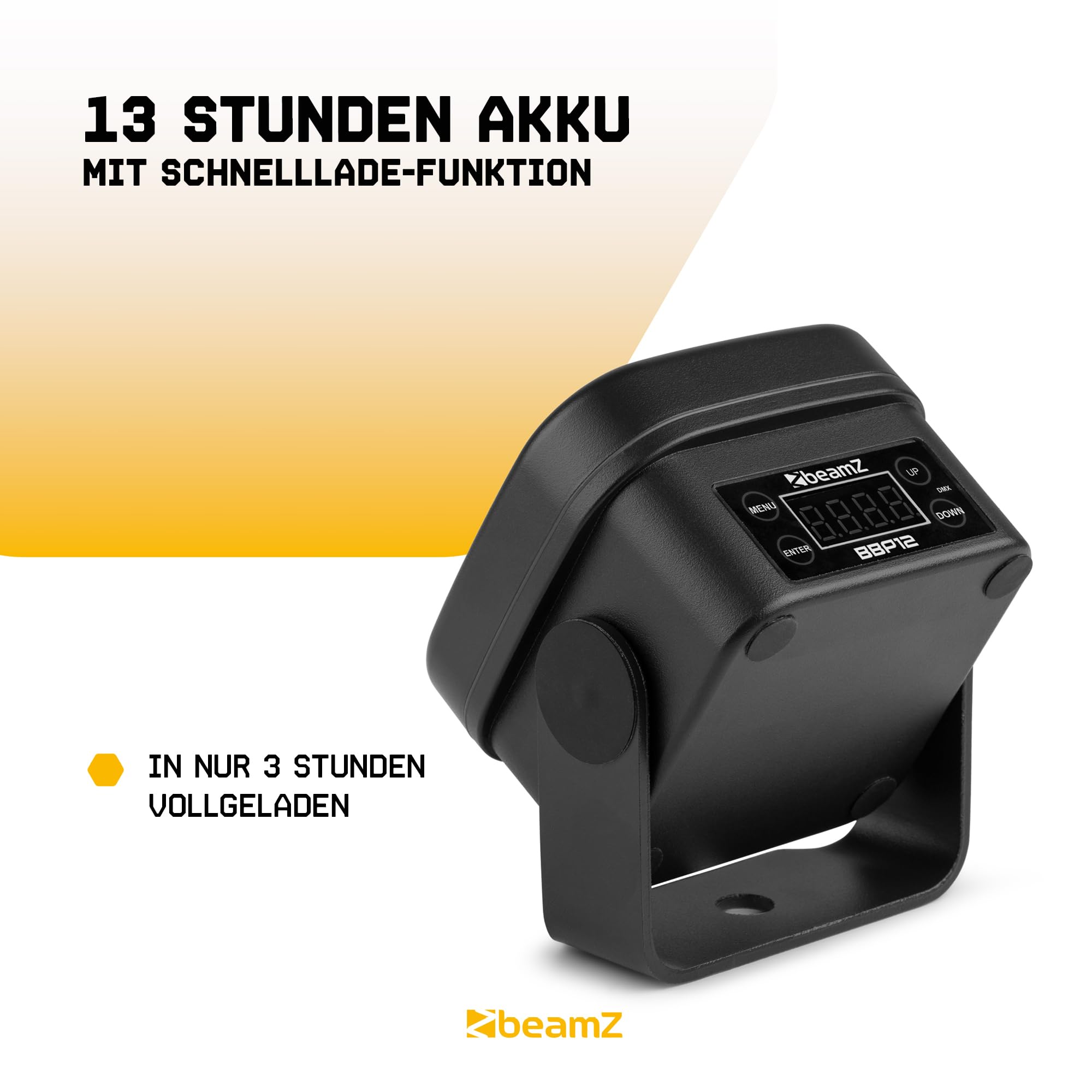 BeamZ BBP12 Akku Uplight Spot 8er Set - 12 Watt LED Par Strahler Outdoor, 13h Akkulaufzeit, IP65, Magnet Clip, Bühnenbeleuchtung, Dimmer, Stroboskop, DMX & Automodi, Bühnenlicht inkl. Fernbedienung