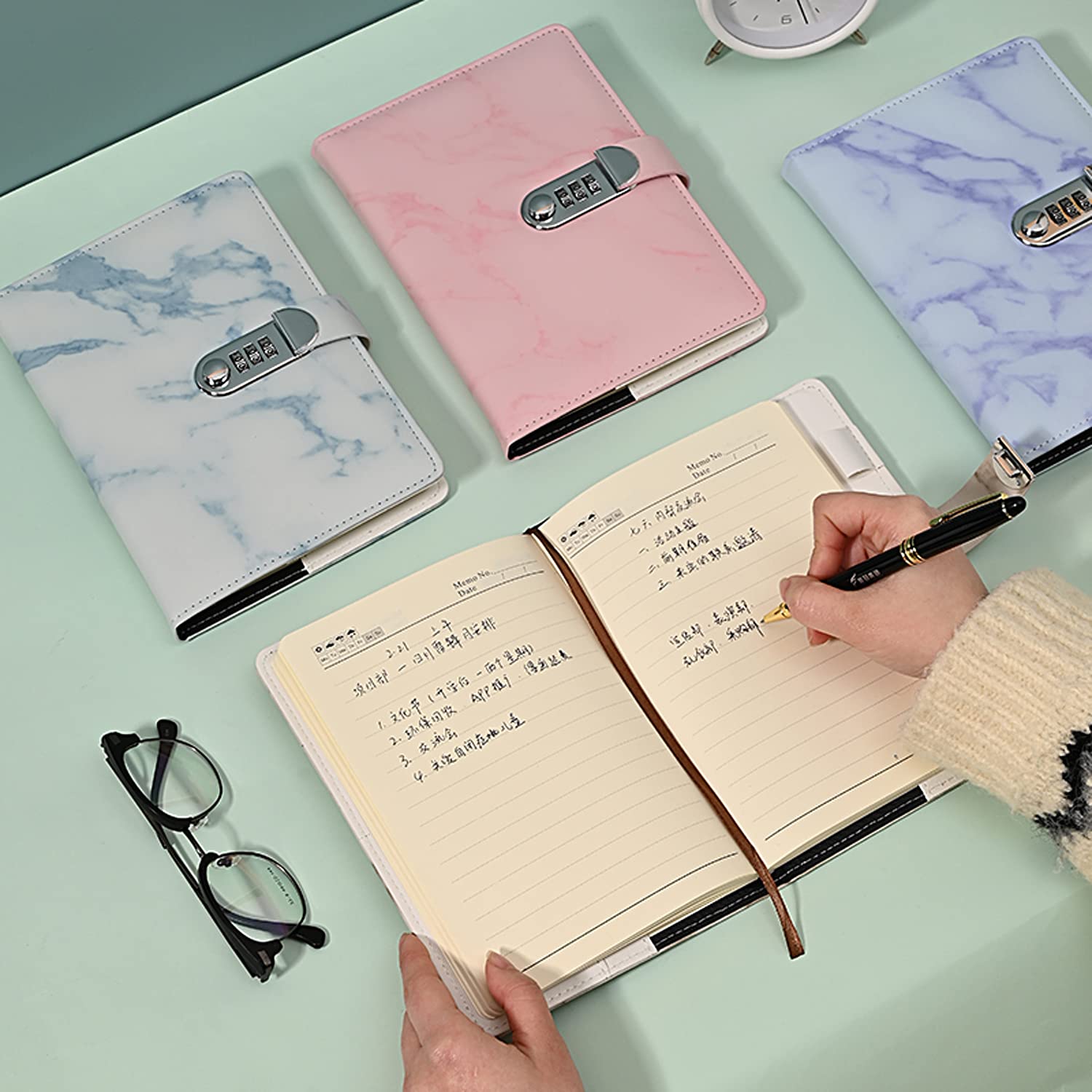 Ai-life Password Notebook A5 - Tagebuch Mit Zahlenschloss & Stifthalter