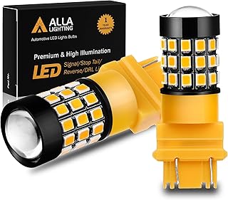 Alla Lighting 39-SMD 3157 3156 T25 Amber Yellow High Power 2835 Chipsets Xtremely Super Bright LED Bulbs for Replacing Turn signal Blinker Light Lamps
