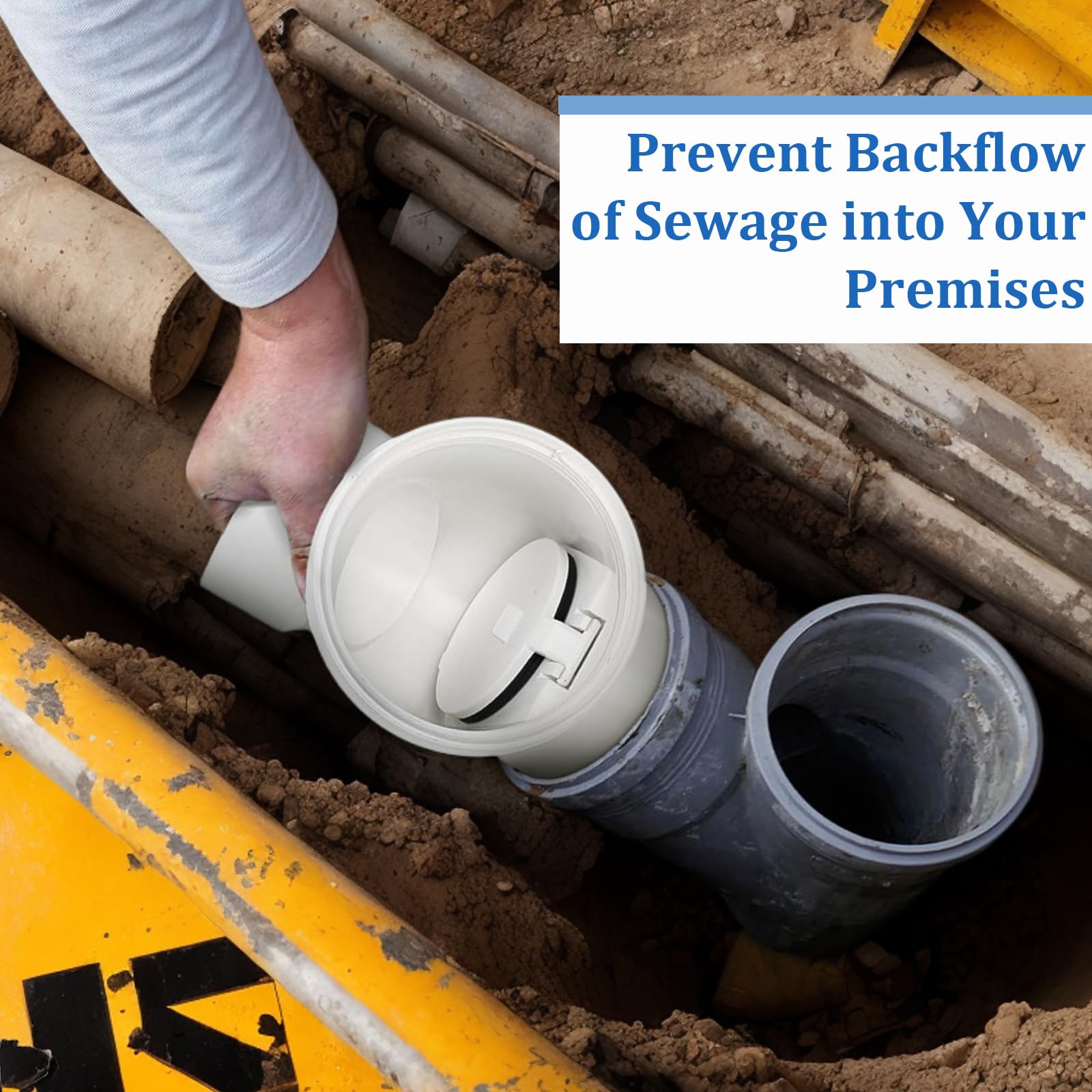 3" Backflow Preventer Vavle,3 Inch Backwater Check Valve, Drain Backflow Preventer Valve Prevents Sewage and Rainwater from Flowing Back