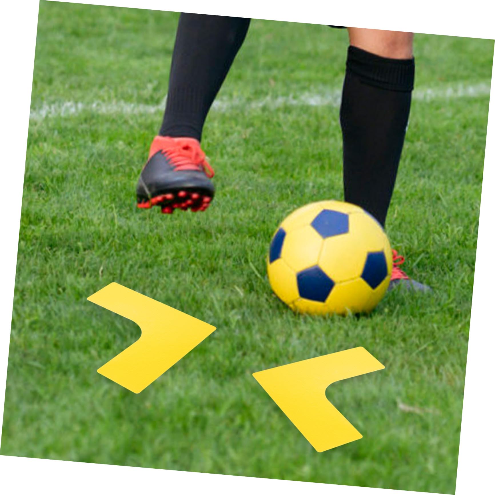 Marcatori per Pavimenti Sportivi 4 Pezzi Gialli in Pp Segnalazione Chiara e Angolo Retto per Strutture Sportive e Allenamento Calcio