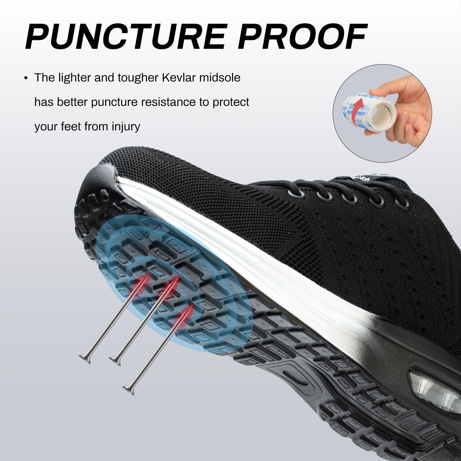 Hitopteu Scarpe Antinfortunistiche Uomo Donna Leggere Estive Scarpe da Lavoro con Punta in Acciaio Traspiranti Scarpe Sicurezza Sportive Antiscivolo