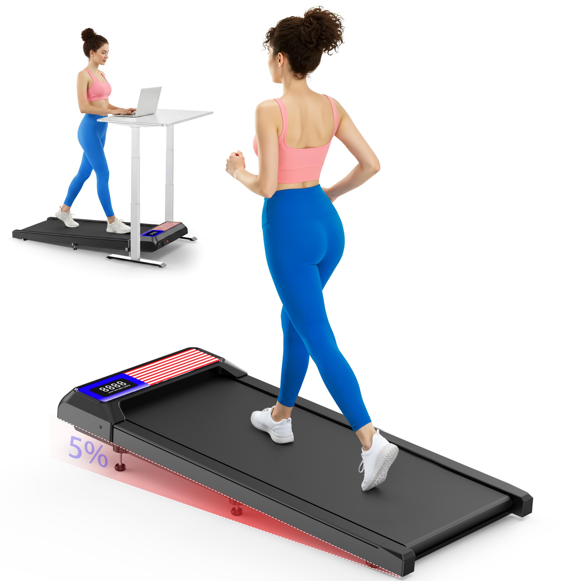 Photo 1 of ***FACTORY SEALED***
2.5HP Walking Mat with Incline pad,Under Desk Treadmill, Walking Running Pad with Remote, 3 in 1 Low Noise Small Mini Portable Treadmill with Led Screen, Compact Treadmills for Home, 265lbs Capacity