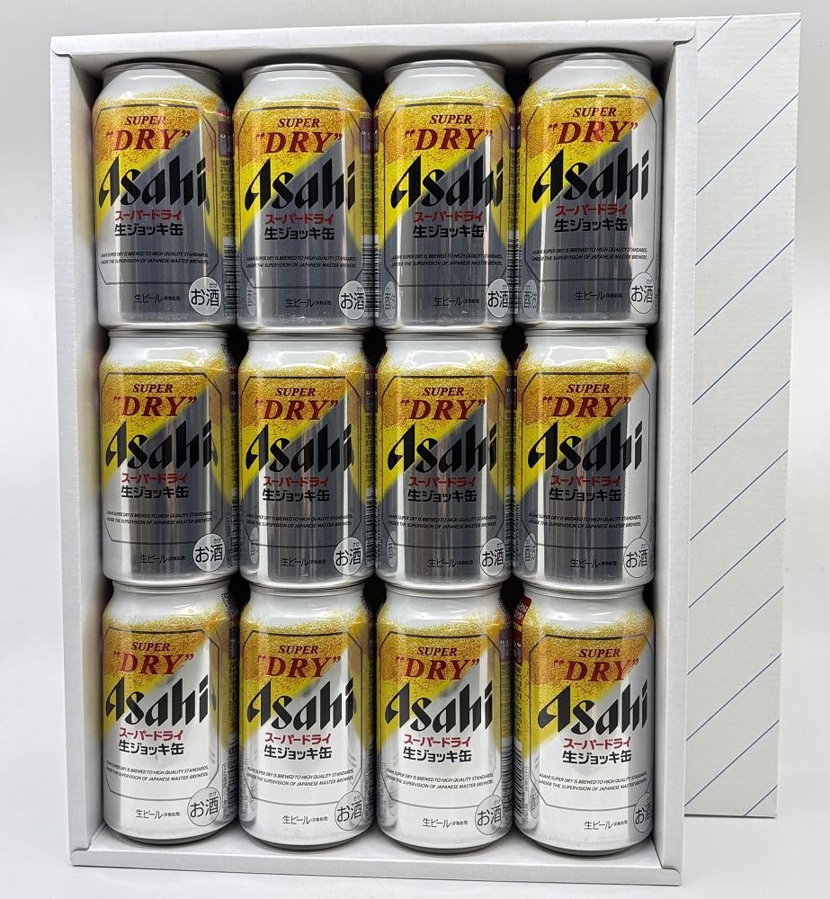 Amazon.co.jp: 【包装済み・包装紙ブルー】【350缶 12本ギフト箱入】生