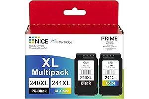 PG-240XL/CL-241XL Combo Pack Compatible for Canon 240 241 Black Color Work for...