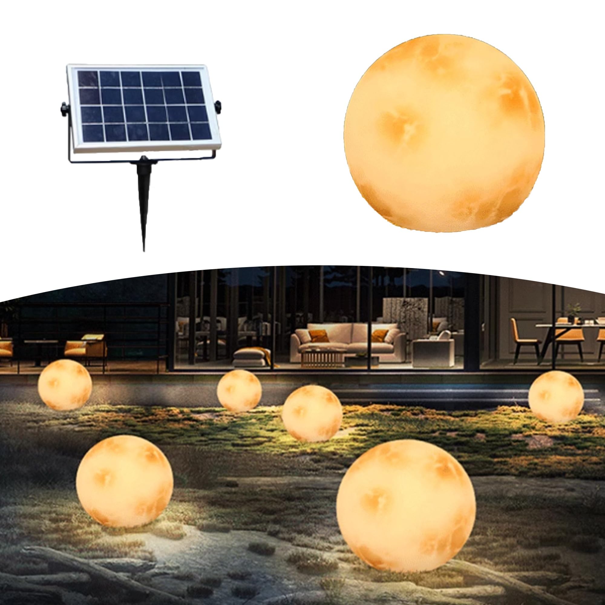 Lampada solare da giardino, palle luminose da giardino, Luce da giardino con illuminazione a LED con cambio di colore, IP65 impermeabile, per giardino, vialetti, piscina, prati(40 * 40cm)