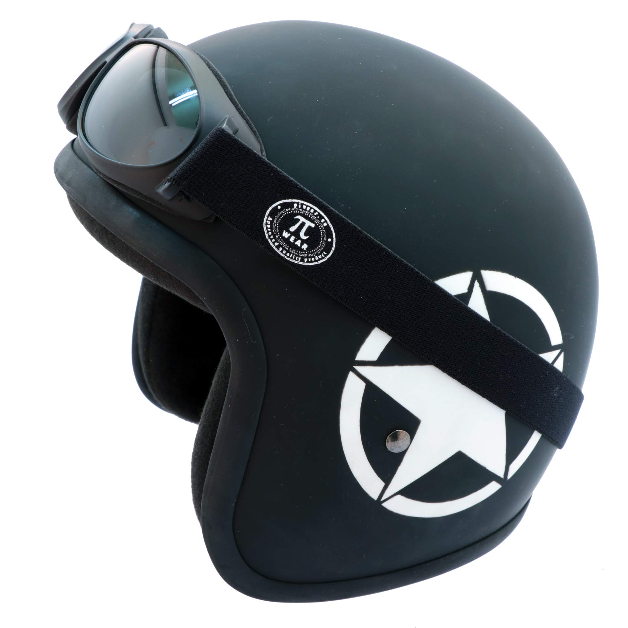 PiWear® Black Hills piccoli occhiali da moto Chopper occhiali per casco moto antivento antiscivolo imbottiti anti-appannamento oscurati