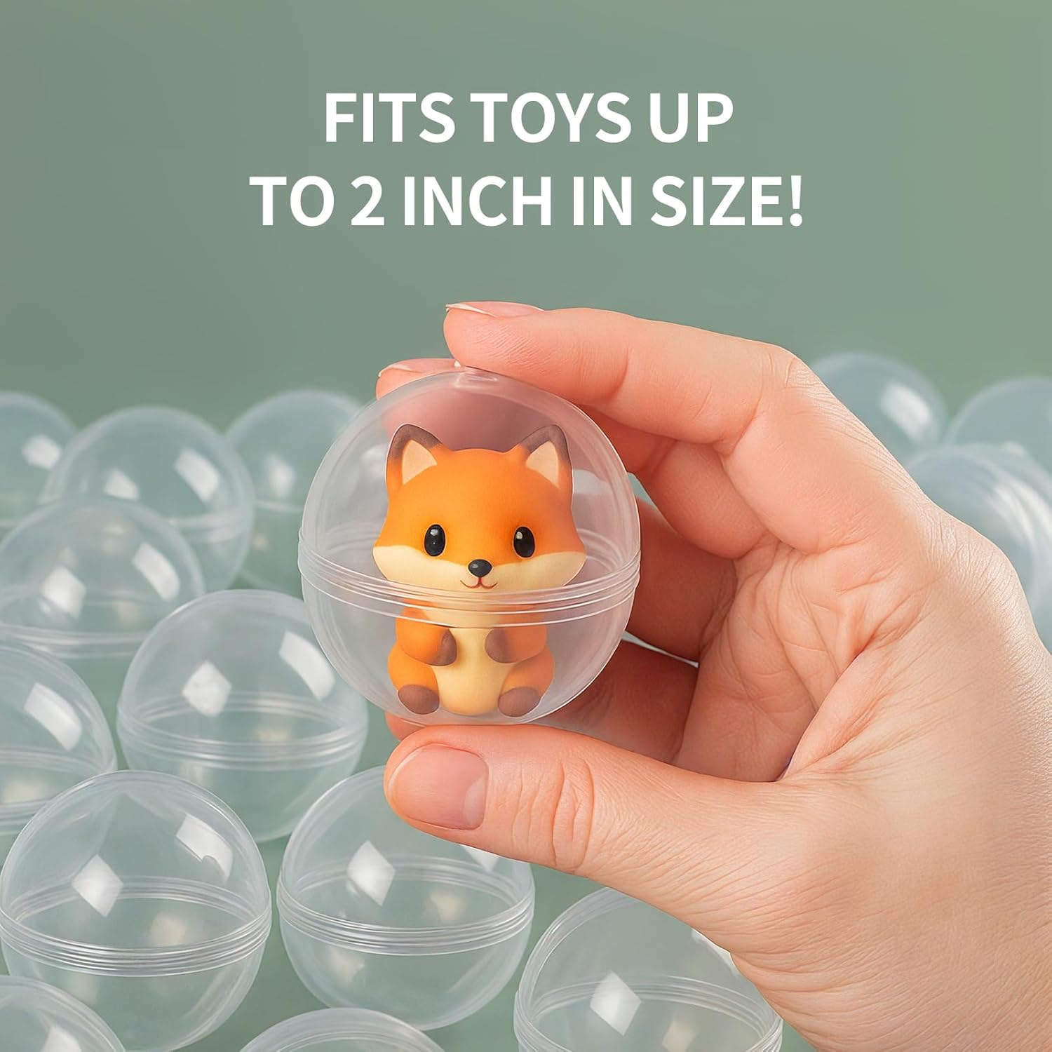 100Pcs 2 Inch Vending Machine Capsules Gumball Machine Capsules Clear Plastic Ball Container Gachapon Capsule Fillable Balls for Prizes, Easter, Party Favors