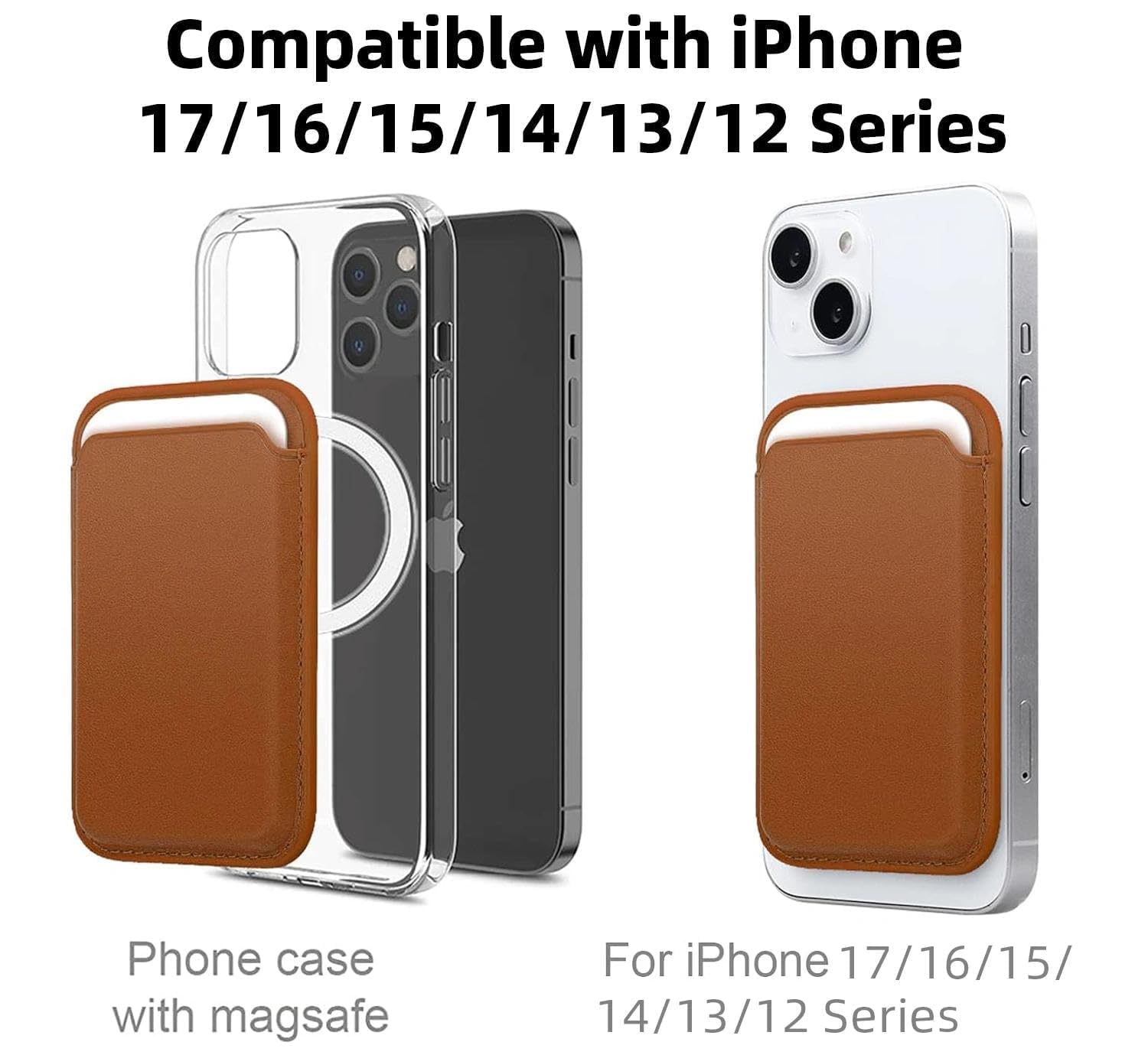 WALLFID Porta Carte Magnetico in Pelle Compatibile con MagSafe per iPhone 17,16,15,14,13 e 12 – Sottile,Compatto e Sicuro, fino a 3 Carte con Protezione RFID