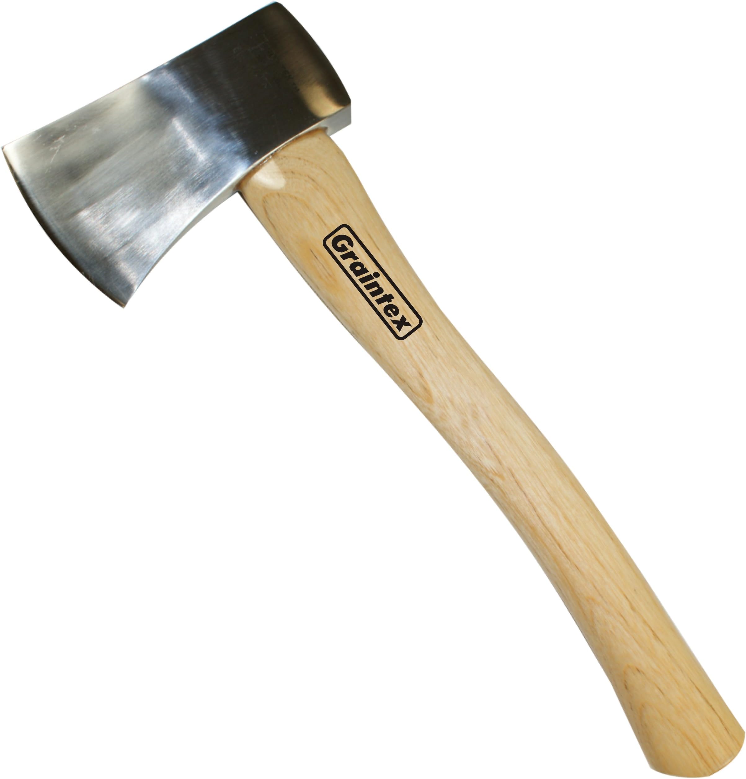 Graintex CA1754 Single Bit Camp Axe with 14-Inch Hickory Handle, 1-1/4 Lb