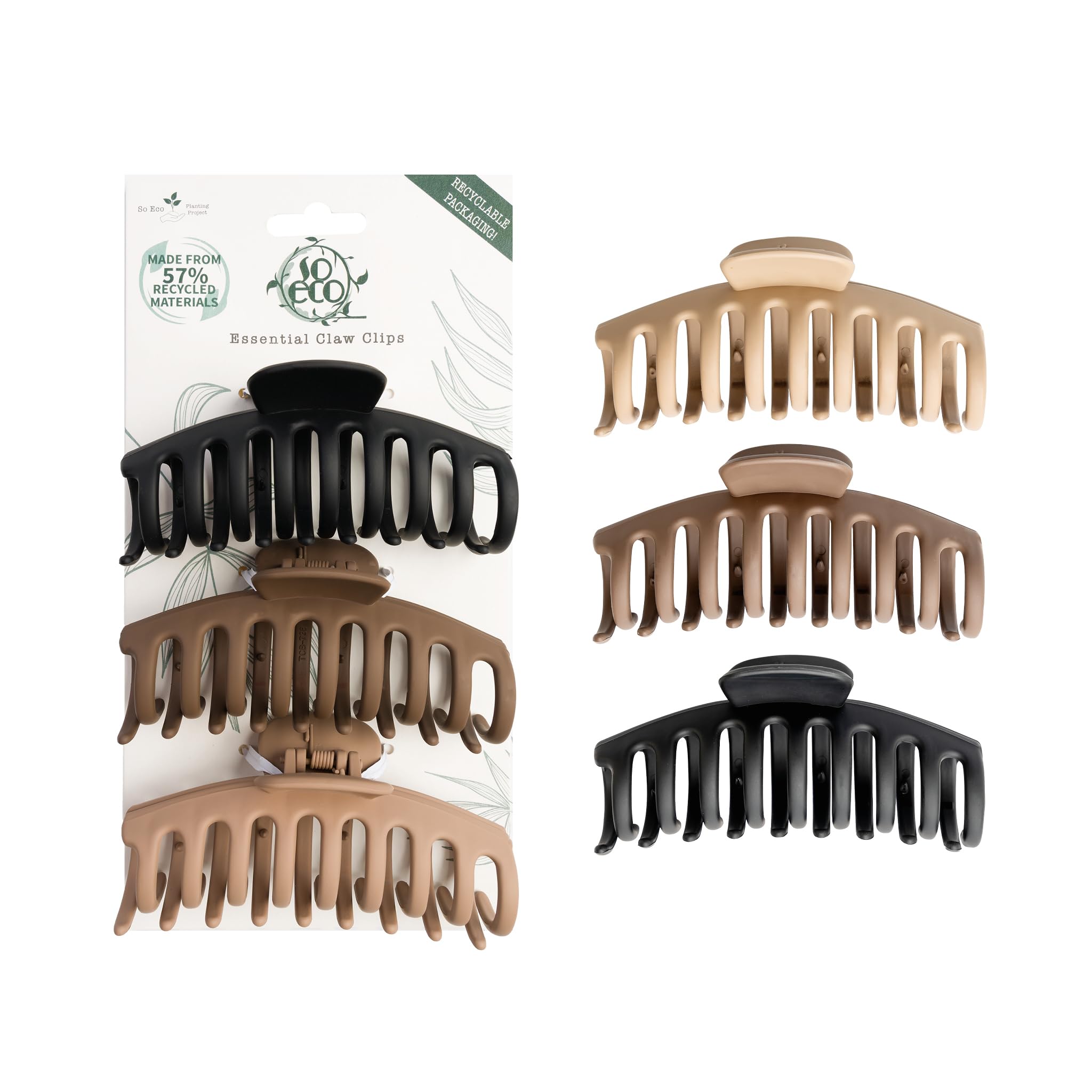 So Eco Essential Claw Clips - 3 Pack