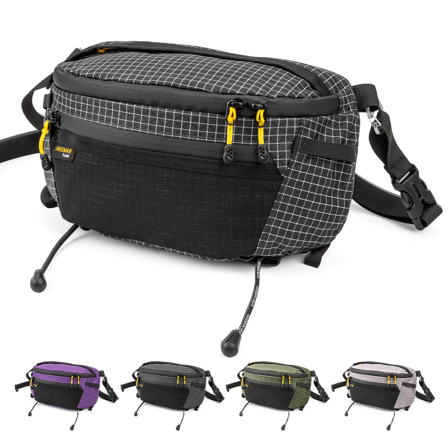 HIKEMAN Bumbag Waist Fanny Pack - Lightweight Backpack Strap Pouch,Large Capacity Waist Bag,Waterproof Cross Body Bag Chest Bag,Backpack Attachment Bag for Sport Running Hiking Camping Dog Walking