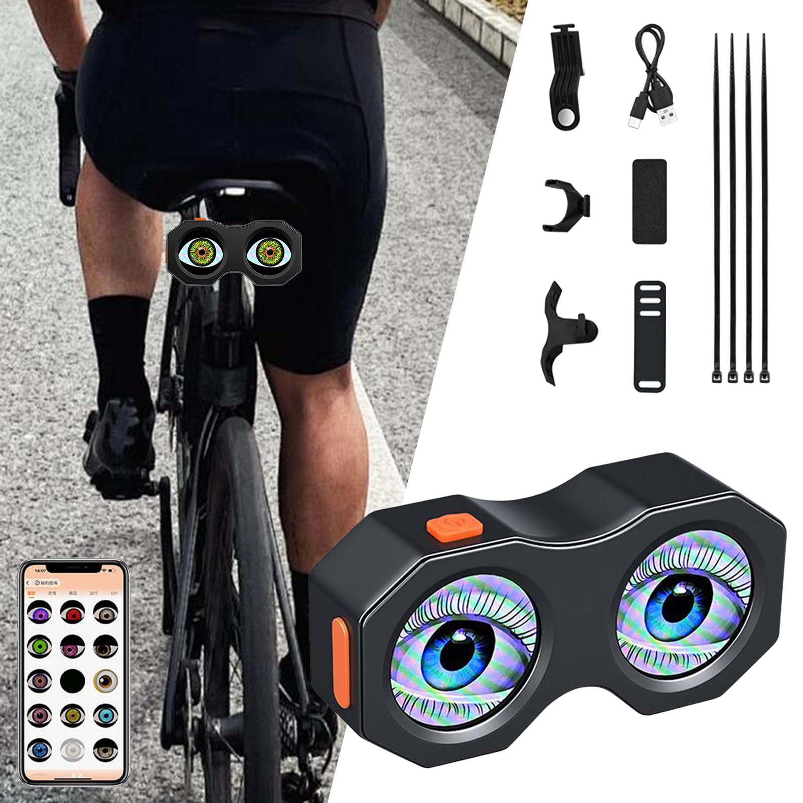Luz Trasera de Bicicleta, Iluminación Recargable para Ciclismo, Lámpara LED Impermeable y Luminosa para Bicicletas Patinetes y Desplazamientos