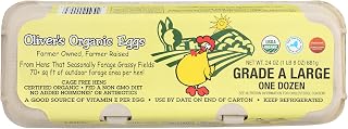 Oliver's Organic Eggs: Large Brown Grade A, 12 Count - Premium USDA Organic Fresh Eggs