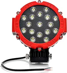 Farol de Milha Redondo Vermelho 17 LEDs 51W Off Road