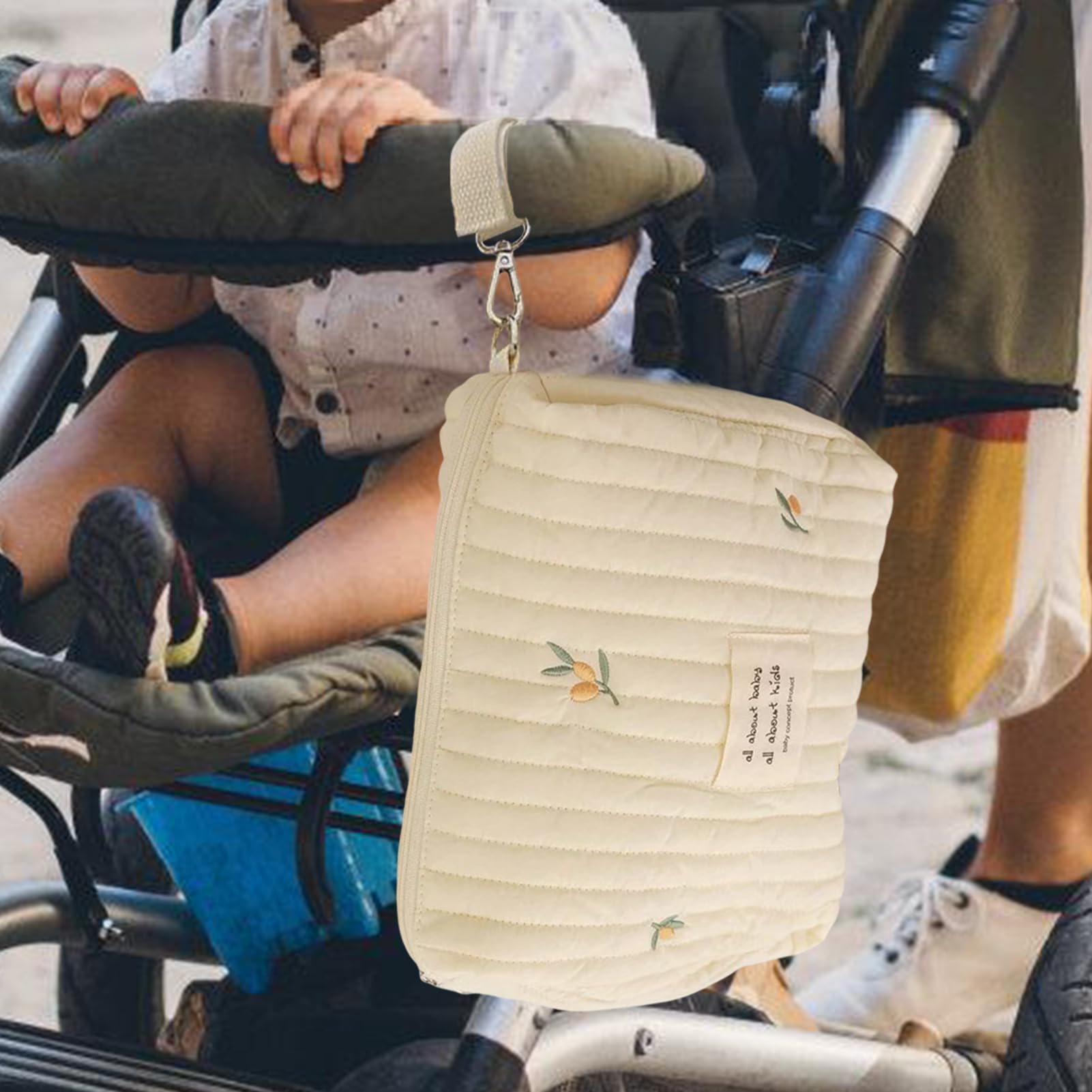 Generico Borsa Da Viaggio Per Passeggino | Borsa Da Viaggio Per Passeggino,Borsa con Zip Grande Capacità per Biberon Salviette Telefono Chiavi e Accessori Pulizia