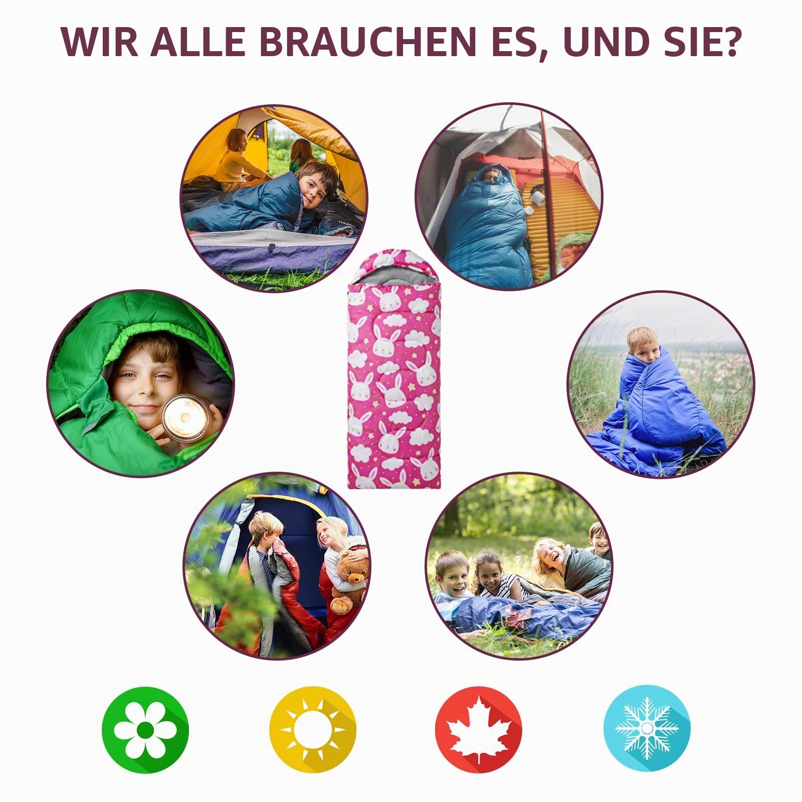 tuphen Kinder-Schlafsäcke – Camping-Schlafsäcke mit Tragetasche – kompakter Schlafsack zum Wandern, Rucksackreisen, 3 Jahreszeiten, warmes und kühles Wetter, leicht, wasserdicht, Outdoor-Reisen