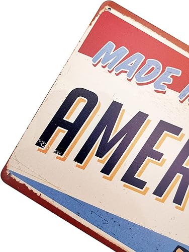 Miniatura 2 de ERLOOD Cartel de hojalata vintage de metal retro Made in America de 12 x 8