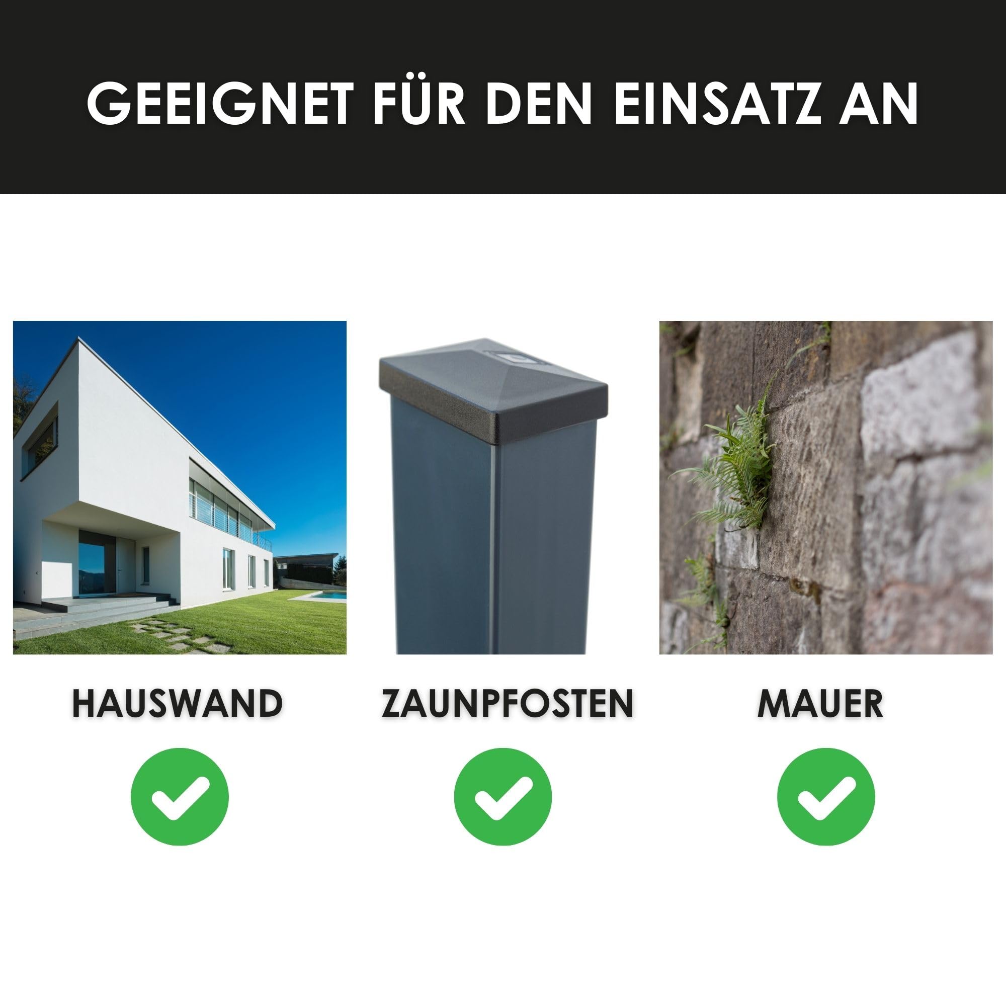 Wandanschlusswinkel Doppelstabmattenzaun RAL6005 Moosgrün 100 x 65 mm 10er | Langlöcher für flexible Montage I 4 mm Materialstärke