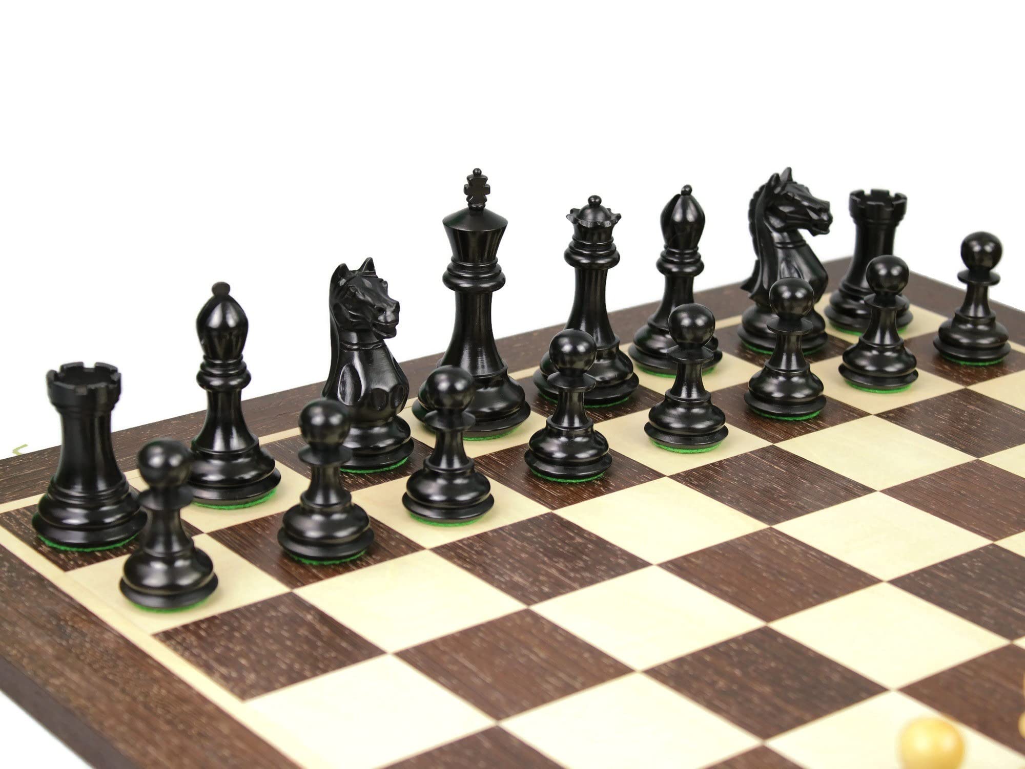 Set di scacchi in legno Wenge Board 21 pollici ponderato Ebanizzato Staunton Feroce Cavaliere Pezzi 9,75 pollici