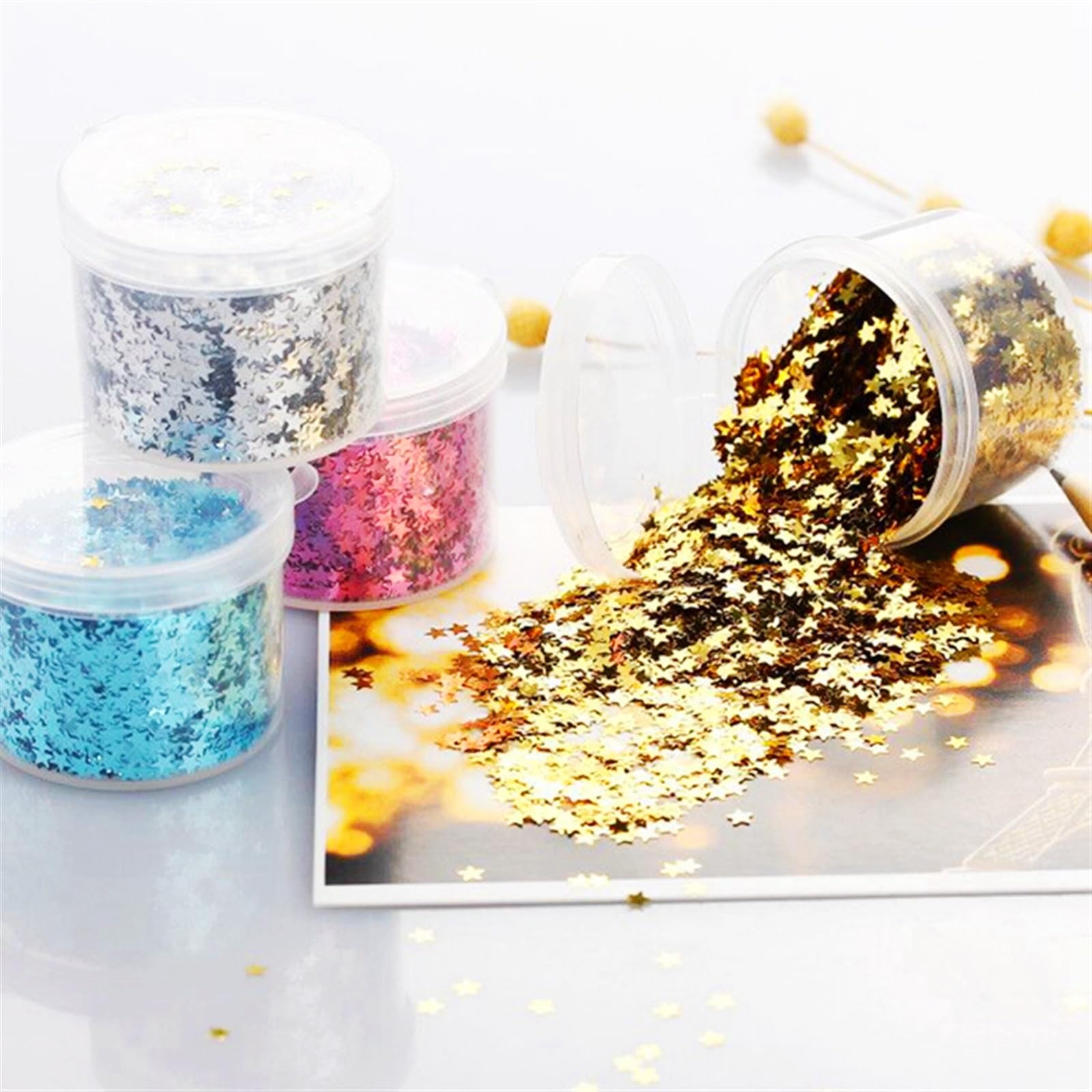 60g Coriandoli Stella Argento, Paillettes Stelle Glitter, Decorazione Stelle Acrilico Sprinkle Per Feste Di Compleanno, Decorazione Feste Di
